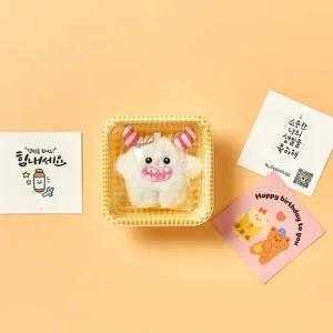 알럽하우스 화이트 몬스터 인형 키링+카드+체크박스