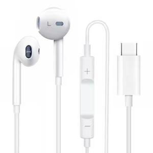 유형 C USB 헤드폰 이어폰 iphone 15 Pro Max 용 유선 버드 Huawei Samsung