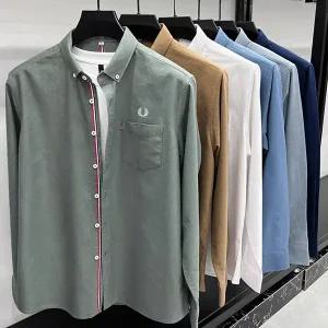 프레드페리(FRED PERRY) 남성 세줄 버튼 다운 포켓 긴팔 셔츠 6종