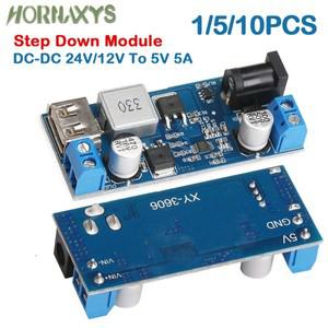 DC-DC 스텝 다운 전원 공급 장치 벅 컨버터 교체 LM2596S 휴대폰 핸드폰용 조절 가능 USB 충전 모듈 24V 5V