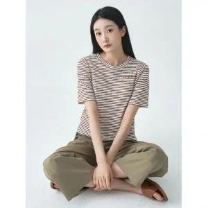 지센 3컬러 에센셜 스트라이프 라운드 티셔츠 LCTSO471