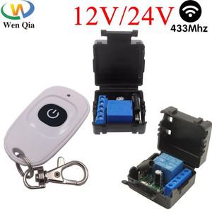 12V 24V DC 스마트 스위치 433MHz 무선 원격 제어 릴레이 1CH 모듈 Rf 송신기 키 Fob DIY 전기 잠금 LED ON