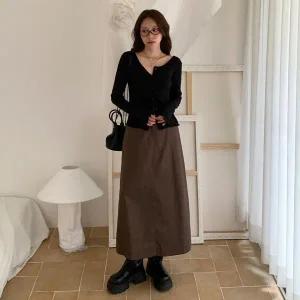 [하프클럽/]여성 레이온 밑단 롱슬리브 프릴 가디건
