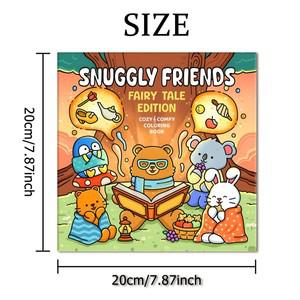 SNUGGLY FRIENDS 성인을 위한 대담하고 쉬운 패턴 색칠하기 책 귀여운 파티와 생일을 완벽한 선물