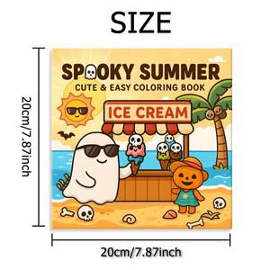 SPOOKY SUMMER 성인을 위한 대담하고 쉬운 패턴 색칠하기 책 귀여운 파티와 생일을 완벽한 선물