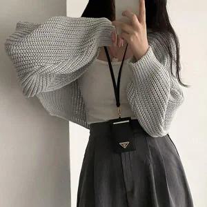 [하프클럽/셀러허브_여성트랜드패션]ONM 여자 짧은 크롭 스타일 볼륨 소매