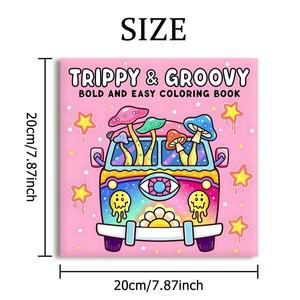 GROOVY 대담하고 쉬운 패턴 성인을 위한 색칠하기 책 귀여운 파티와 생일을 완벽한 선물
