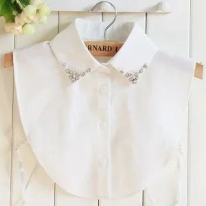 넥케이프 진주 이너 페이크 카라 셔츠 포인트 큐빅 넥케이프 이너카라 레이어드카라 넥카라