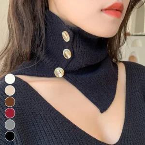 패션소품 넥워머 도톰 니트 단추 터틀넥 워머 데일리 기본 페이크카라 겨울목폴라 후리스목폴라