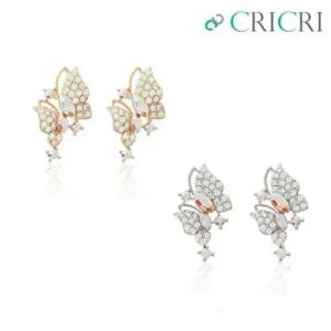 CRICRI 스와로브스키 크리스탈 제작 나비 은침 귀걸이 은침귀걸이 기념일선물 생일선물