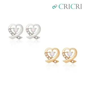 CRICRI 스와로브스키 크리스탈 제작 하트 은침귀걸이 은침귀걸이 기념일선물 생일선물