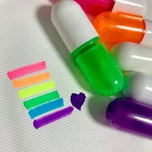 다꾸 미니 알약 형광펜 6컬러 어린이집 선물 신학기 준비물 입학 학습 사무용 새학기 단체 선물