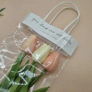 비닐 꽃다발 포장 비닐봉투 쇼핑백 투명 손잡이
