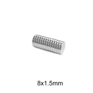 8x1.5mm 얇은 원형 소형 검색 자석 가정용 냉장고 사무실 DIY 디스크 8x1.5