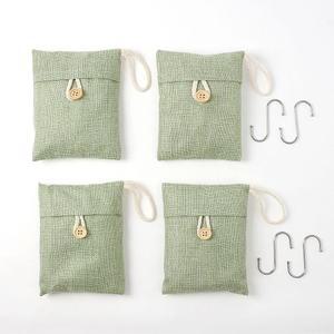 올앳리빙 숯주머니 프레쉬 냄새제거숯 대나무 4p세트 탈취 차량 대숯 대활성탄 냉장고숯 공기정화숯