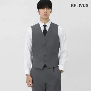 빌리버스 남성 수트 베스트 싱글 하객룩 테일러드 베이직 정장조끼 BAX189