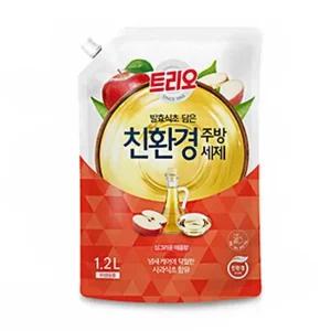 트리오 발효식초애플 1.2L 리필 주방세제 주방세제 트리오주방세제 주방세제용기 주방세제리필