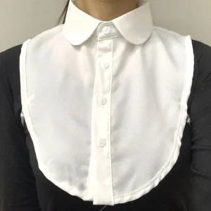 쉬폰 페이크셔츠 라운드 목카라 화이트 (WFJY3PC)