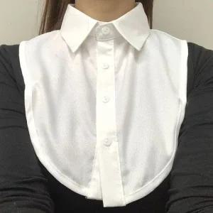 쉬폰 페이크셔츠 클래식 목카라 화이트 (WFJY3PD)