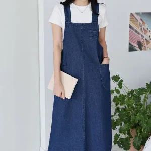 [옷자락]여자 청원피스 포켓 라벨 A라인 가을 나시 롱원피스_P405999494