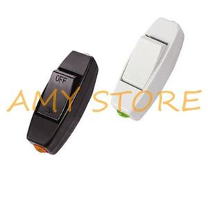 흰색 OR 검정색 플라스틱 로커 보트 푸시 버튼 AC 250V 6A ONOFF 인라인 코드 스위치 방 가정용 침대 옆 2