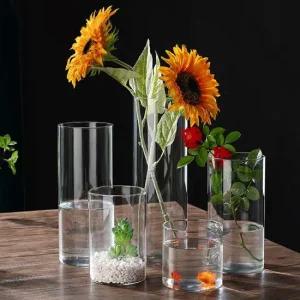 베하몰 원통 유리 화병 12x15cm 베하몰 원통 유리 화병 12x15 화분 원예 장식