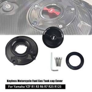 R3 니그립패드 야마하 YZF R1 R6 R7 R25 R125 2010-2023 2022 열쇠가없는 오토바이 연료 가스 탱크 캡 커버