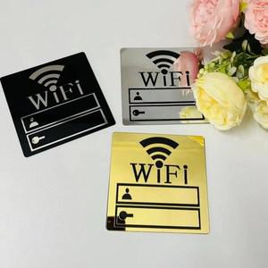 공공 장소에 대 한 3D WiFi 아크릴 거울 로고 벽 스티커 호텔 필기 계정 발표 보드