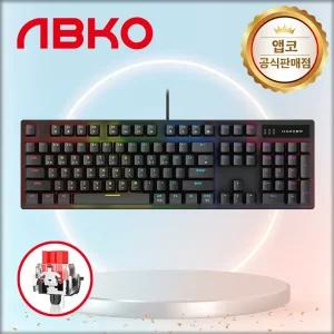 앱코 HACKER K560 축교환 레인보우 무빙 LED 기계식 키보드 블랙 적축