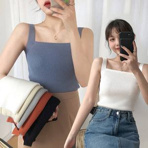 말라보이는 스퀘어넥 골지 나시 이너티 데일리 어깨 민소매 여성 여름 겨울 정장 꾸안꾸템
