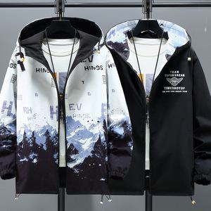 남자 빅사이즈 4XL-10XL 양면 점퍼 남성 자켓 바람막이 봄 가을 겨울 잠바