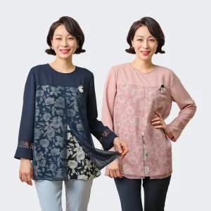 [마담엘레강스] 날개포인트 코사지블라우스 K241BL02