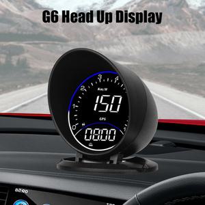 차량 속도계 헤드업 디스플레이 G6 Y03 HUD RPM MPH 게이지 디지털 시계 고도 계량기 주행 거리 속도 테스