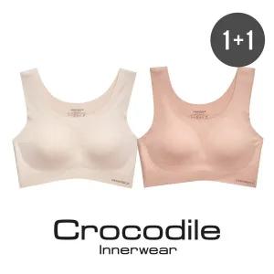 [하프클럽/크로커다일 이너웨어]모달써모라이트 감탄브라 U넥 2종 오트밀