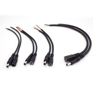 18cm 2A 10A DC 수 암 플러그 피그 테일 전원 공급 장치 커넥터 케이블 5.5X2.1MM 24v 19v LED 스트립 CCTV