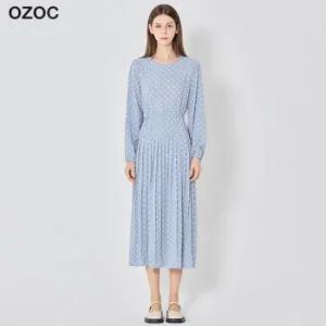 [오조크(OZOC)] 빅 도트 밑단 플리츠 원피스 (택가격 112000원)