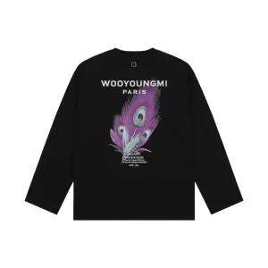 [정품 보증] Wooyoungmi Feather Long Sleeve T-Shirt Black - 23SS 우영미 깃털 롱슬리브 티셔츠 블랙 - 2