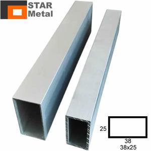 직사각형 튜브 알루미늄 6063 T5 38x25 벽 두께 mm 2mm m 널리 사용됨