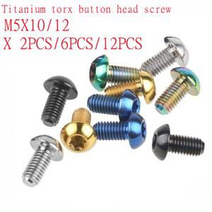 볼트 도로 브레이크 12PCS TORX 자전거 M5X10 M5X12 T25 로터 버튼 티타늄 마운틴 디스크 나사