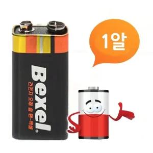 B벡셀 9V 망간 건전지 6F22 FC-1 밧데리 1P (WFHU1M4)