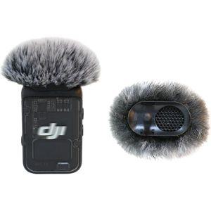Hangcheng DJI MIC 2/ OSMO POCKET 3 마이크와 호환되는 2팩 마이크 윈드스크린 모피 윈드 머프(DJI 1에는