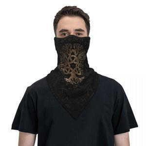 Futhark Bandana Neck Warmer 남성 겨울 스키 튜브 스카프 Vikings 페이스 마스크 커버에 Triquetra가있는