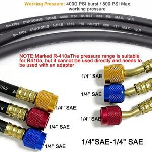 AC 충전 호스 세트, HVAC 에어컨 냉매 호스용, 1/4 인치 SAE 800 PSI, R134A R12 R22 R502, 1M/1.8M R410A