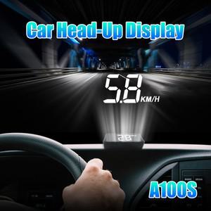 헤드업 디스플레이 OBD2 자동차 HUD GPS 속도계  앞 유리 프로젝터 스크린  전자 수온 게이지  과속  A100S