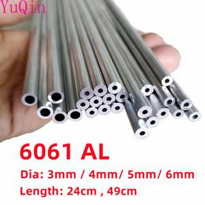6061 알루미늄 튜브 직경 4mm 5mm 6mm 작은 AL 모세관 파이프 길이 24cm 49cm