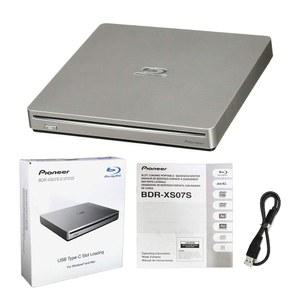 프로듀서 파이오니어 BDR-XS07S 휴대용 6X 블루레이 버너 외장 드라이브(USB 케이블 포함) - CD DVD BD DL BDXL 디스크 소각