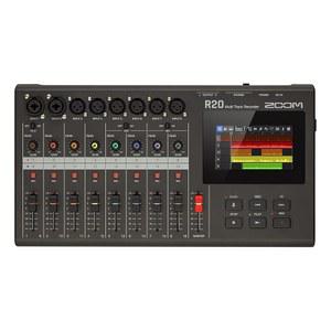 Zoom R20 멀티 트랙 테이블탑 레코더 터치스크린 온보드 편집 16트랙 6개의 XLR 입력 2개의 콤보 이펙트 신스 드럼 루프 및 USB 오디오 인터페이스.