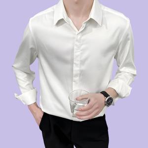 [SBCB2XQ]히든셔츠 화이트셔츠 히든버튼와이셔츠