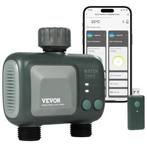 [미국배송] VEVOR 스프링클러 타이머 WIFI 워터 흡입구가 콘센트 블루투스를 제어, 있는 통한 황동 마당 APP 물주기 정원용 또는 IPX6, 2.4GHZ 호스 타이머, 리모컨, 2개, 스마트 음성 수도꼭지
