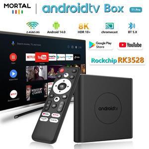 Mortal TV Box T1pro Rockchip 3528 Wifi6 BT5.X Android14 Netflix Google Chromecast Voice Wireless 64G